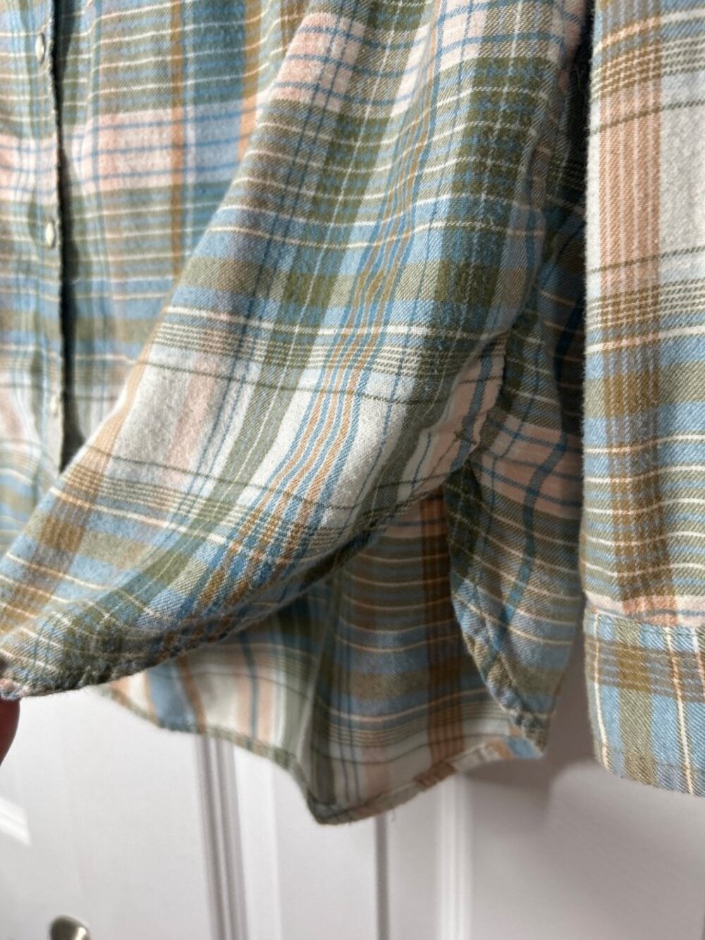 American Eagle Plaid Flannel Shirt Sz XS Pearl Snap Grunge Longsleeve Streetwear - Picture 11 of 14